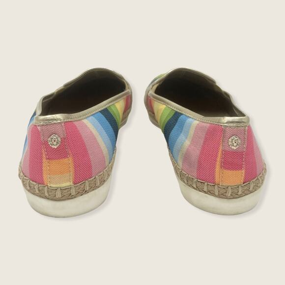 Anne Klein Flex Zamina Rainbow Striped Fabric Espadrille Loafer Flat 7.5 - Picture 4 of 8